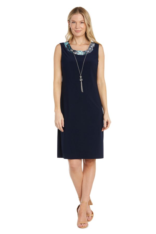Womens Petites Semi-Formal Above-Knee Shift Dress