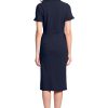 Women's Ruffle Collar Slant Pocket Sheath Dress