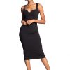 Women's Sloane Rounded V Neck Bodycon Midi Dress