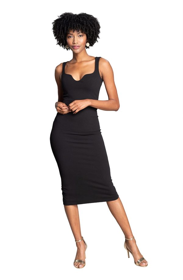 Women's Sloane Rounded V Neck Bodycon Midi Dress