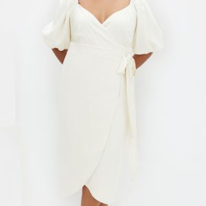 Women's Plus Size Dress - Claudine Wrap Midi