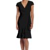 Women's Dresses Feminine Ageless Surplice V-Neck Faux Wrap Ruffle Dress Office Event Shower Guest of