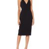 Women's Lyla Plunging Sleeveless Fitted Midi Sheath Dress