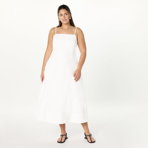 61O3bTgzJTL.jpg Women's Daphne Square Neck Linen Maxi Dress