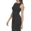 Women's Sleeveless Sheath Dress with Starburst Detail