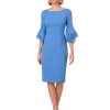 Women's Knit Crepe Tiered Sleeve Dress