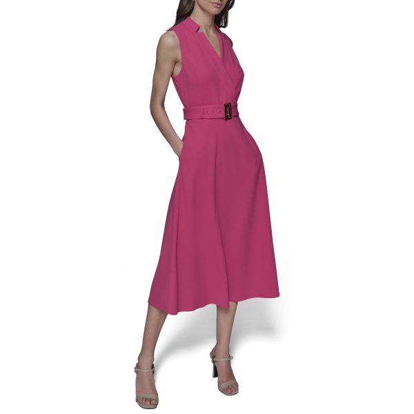 61ToK5HI39L.jpg Women's Light Belted Sleeveless Midi Dress