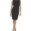 Women's Sleeveless Sheath Dress with Starburst Detail