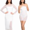 Mesh Shapewear Dress Corset Date Night Dresses for Women Two Piece Club Outfits with Slit