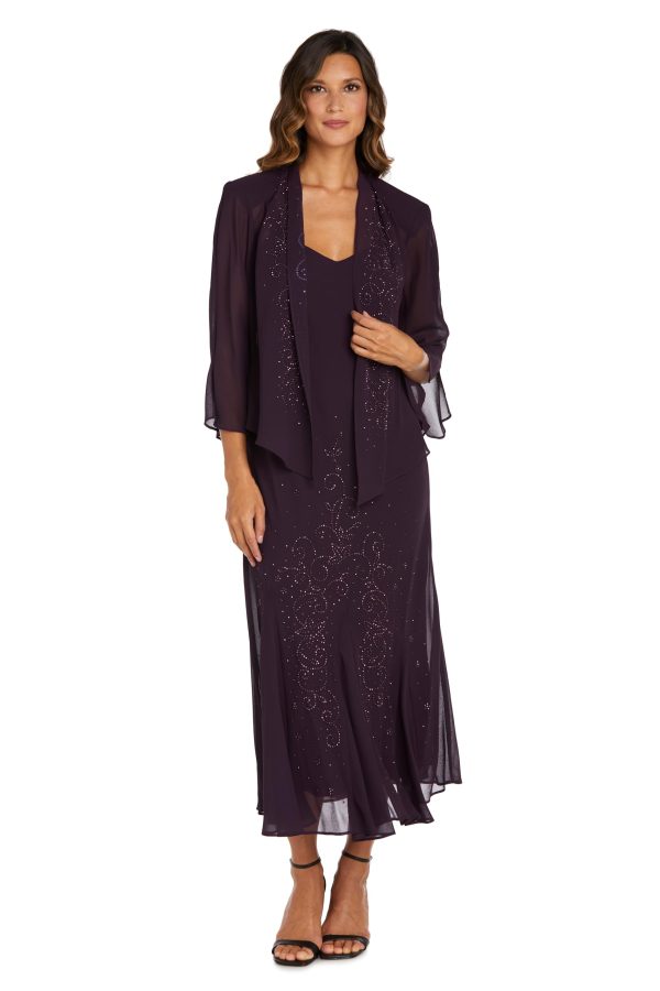 Womens Chiffon Beaded Dress with Jacket
