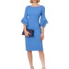 Women's Knit Crepe Tiered Sleeve Dress