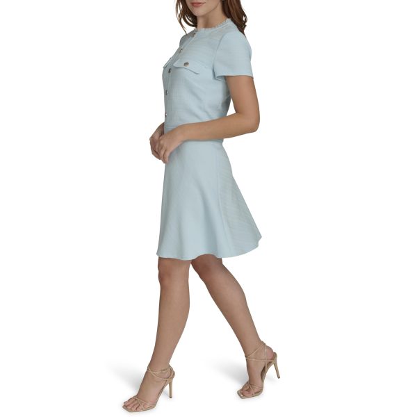 Women's Short Sleeve Fit and Flare Shirt Dress