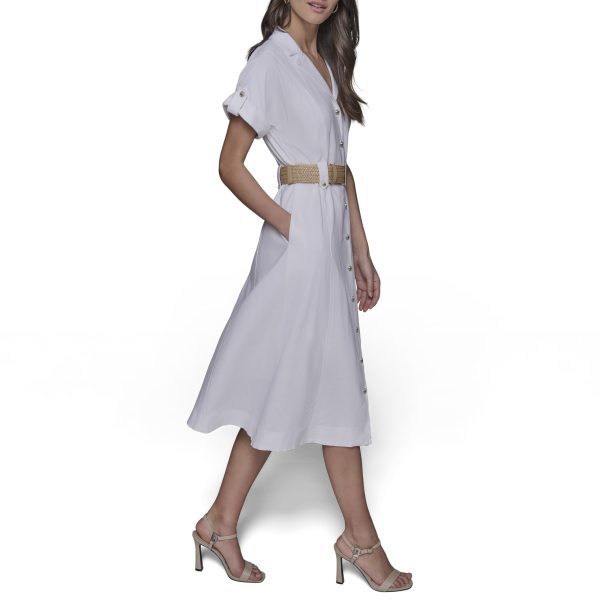 61jYtJgRJEL.jpg Women's Light Collared Short Sleeve Midi Dress
