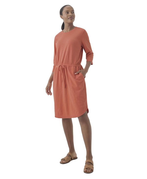 61lNv69WNGL.jpg Organic Cotton Women's Relaxed Tie Waist Dress