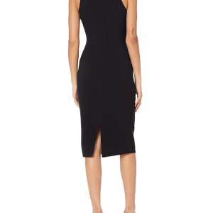 Women's Lyla Plunging Sleeveless Fitted Midi Sheath Dress