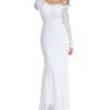 Women's Floral Lace Long Sleeve Off Shoulder Wedding Mermaid Dress