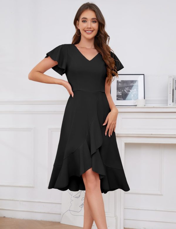 Women's Cocktail Dresses, Formal Wedding Guest High Low Graduation Party Evening Prom Dress 2025