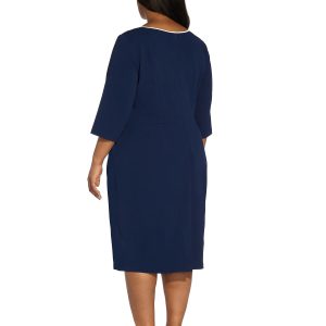 Women's Tipped Crepe Tie Dress