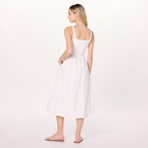 Women's Tina Scoop Neck Mixed Media Bubble Hem Midi Dress