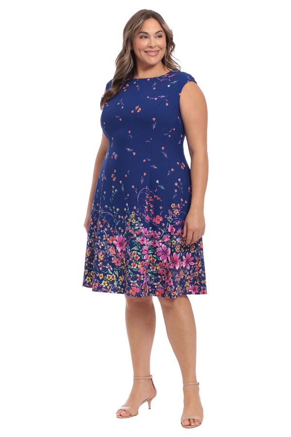Women's Cap Sleeve Fit and Flare-Elegant Summer Cocktail Graduation Garden Party Wedding Guest Dress
