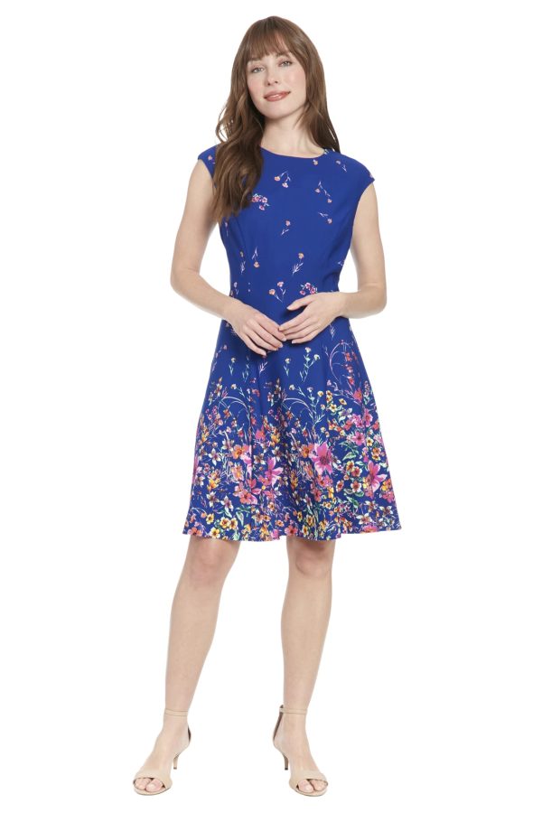Women's Cap Sleeve Fit and Flare-Elegant Summer Cocktail Graduation Garden Party Wedding Guest Dress