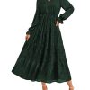 Dresses for Women 2025 Elegant Classy Wedding Guest Maxi Long Sleeve Empire Waist Ruffle Tiered A Line Long Dress
