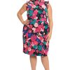 Women's Ruffle Neck and Armhole Sheath Dress