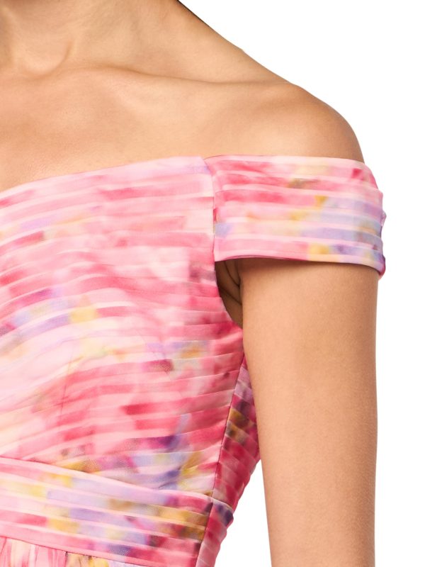 Women's Sweetpea Print Tulle Gown
