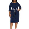 Women's Tipped Crepe Tie Dress