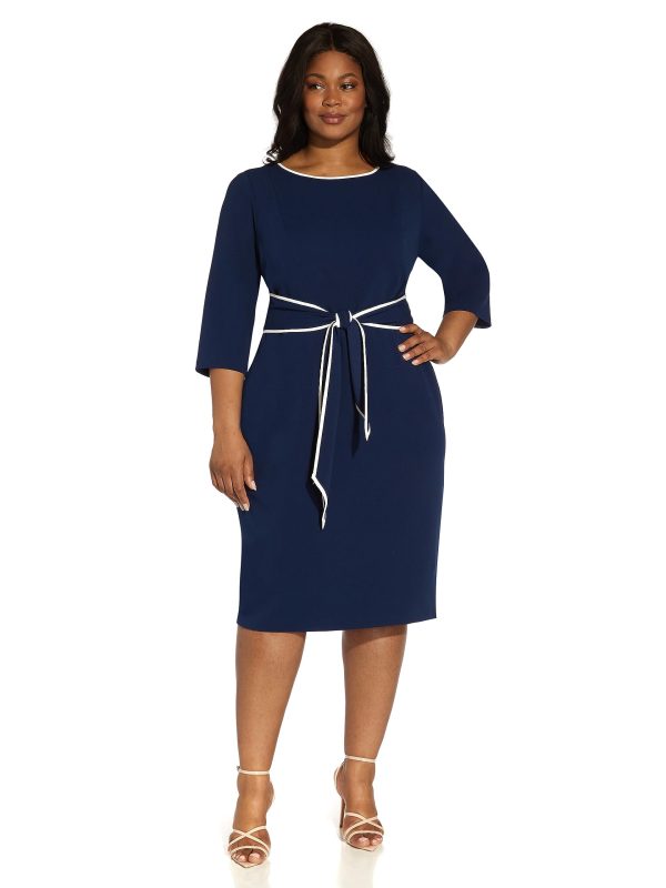 Women's Tipped Crepe Tie Dress