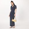 Women's Adalyn Tape Yarn Split-Neck Maxi Dress
