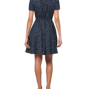 Women's Fit and Flare Short Sleeve Shirt Dress