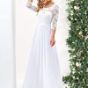 Women's Bridesmaid Dresses 3/4 Sleeve Empire Waist Maxi Mother of The Bride Dresses 07412