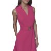 Women's Light Belted Sleeveless Midi Dress