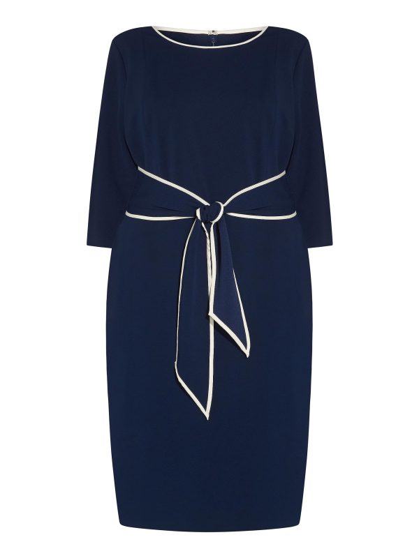 Women's Tipped Crepe Tie Dress
