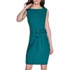 Women's Lined Arm Trim Scuba Crepe Sheath Dress