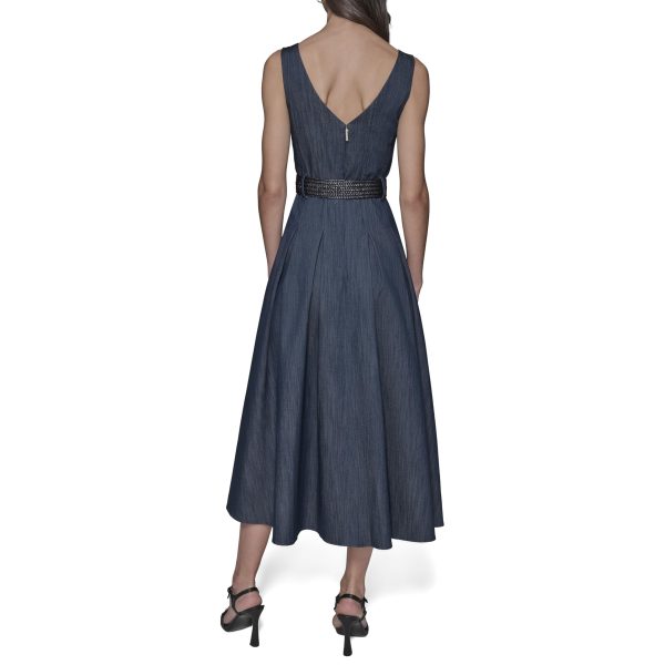 71L6wqp98jL.jpg Women's Belted V Neck Sleeveless Maxi Dress