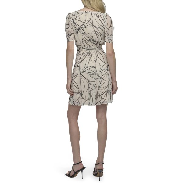 71MGFmTy0VL.jpg Women's Puff Sleeve Tie Waist A-line Mini Dress