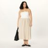 Women's Hellen Strapless Mixed Media Maxi Dress
