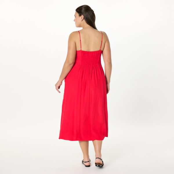 71Ph6pMcPeL.jpg Women's Linea Spaghetti Strap Maxi Dress with Front Slit