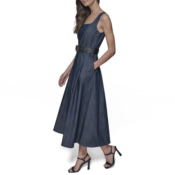 71PlmJCmSYL.jpg Women's Belted V Neck Sleeveless Maxi Dress