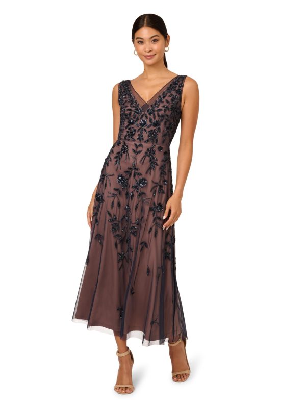 Women's Beaded Mesh Dress