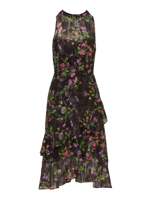 Women's Printed Halter Midi Dress
