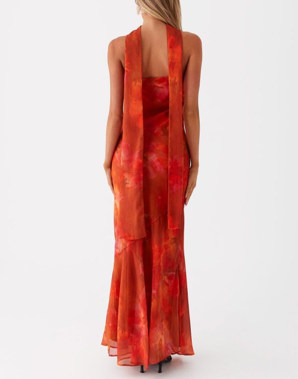 71W3sybrBNL.jpg Women Strapless Floral Dress with Sarf Mesh Tube Maxi Dress Summer Cocktail Wedding Guest
