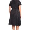 Women's A-line Short Sleeve Floral Laser Cut Knee Length Dress