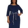 Women's Tipped Crepe Tie Dress