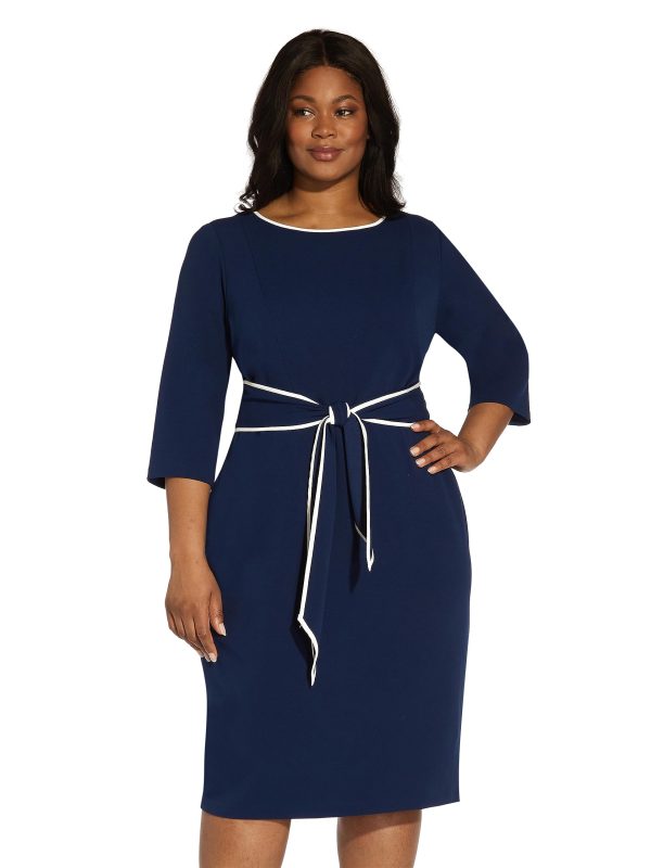 Women's Tipped Crepe Tie Dress