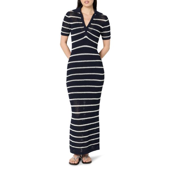 Women's Adalyn Tape Yarn Split-Neck Maxi Dress