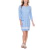 Shift Dress, UPF 50+ Sun Protection Casual Dress, Boat Neckline, Quarter Sleeve, Womens Fashion