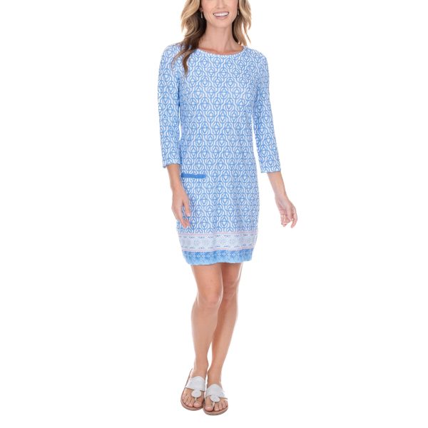 71cBMcYHCmL.jpg Shift Dress, UPF 50+ Sun Protection Casual Dress, Boat Neckline, Quarter Sleeve, Womens Fashion